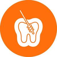 Root Canal Glyph Circle Icon vector