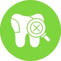 Unhealthy Tooth Glyph Circle Icon vector