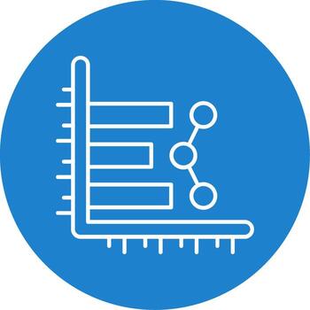 Bar chart Linear Circle Multicolor Design Icon vector