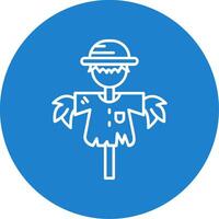 Scarecrow Linear Circle Multicolor Design Icon vector