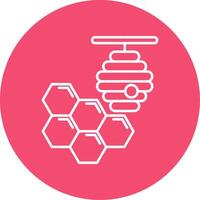 Honeycomb Linear Circle Multicolor Design Icon vector