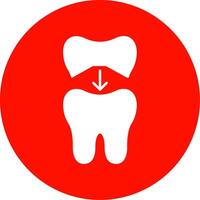 Tooth Cap Glyph Circle Icon vector