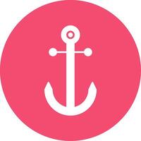 Anchor Glyph Circle Icon vector