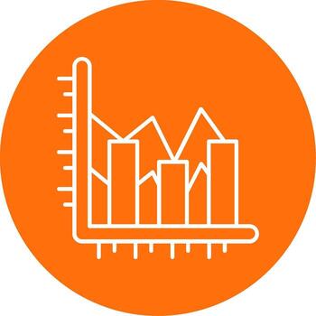Bar chart Linear Circle Multicolor Design Icon vector