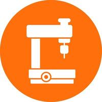 Milling Machine Glyph Circle Icon vector