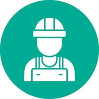 Worker Glyph Circle Icon vector