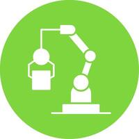 Robotic Machine Glyph Circle Icon vector