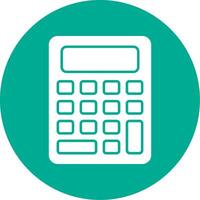 Calculator Glyph Circle Icon vector