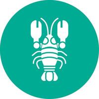 Lobster Glyph Circle Icon vector