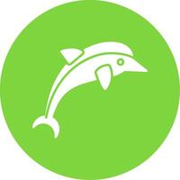 Dolphin Glyph Circle Icon vector