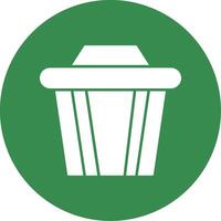 Recycle Bin Glyph Circle Icon vector