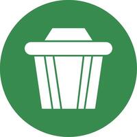 Recycle Bin Glyph Circle Icon vector