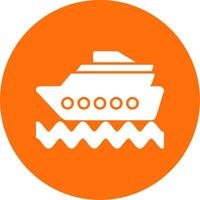 Cruise Ship Glyph Circle Icon vector