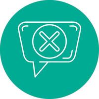 Cross mark Linear Circle Multicolor Design Icon vector