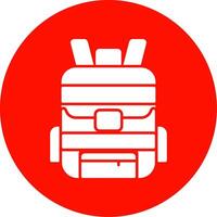 Backpack Glyph Circle Icon vector