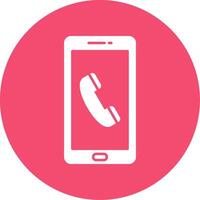 Phone Call Glyph Circle Icon vector