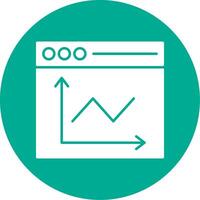 Line Chart  Glyph Circle Icon vector