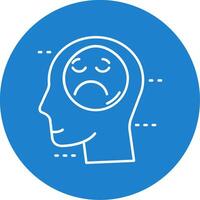 Sadness Linear Circle Multicolor Design Icon vector