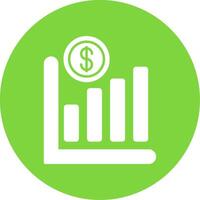 Line Chart Glyph Circle Icon vector