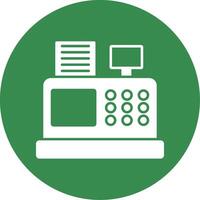 Cash Register Glyph Circle Icon vector