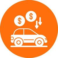 Car Loan Glyph Circle Icon vector