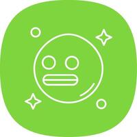 Shocked Linear Circle Multicolor Design Icon vector