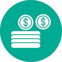 Coins Glyph Circle Icon vector