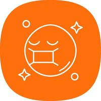 Face mask Linear Circle Multicolor Design Icon vector