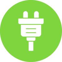 Plug Glyph Circle Icon vector