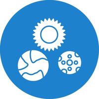 Solar System Glyph Circle Icon vector