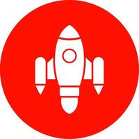 Space Ship Launch Glyph Circle Icon vector