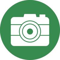 Photo Camera Glyph Circle Icon vector