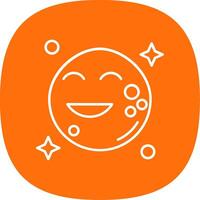 Moon Linear Circle Multicolor Design Icon vector