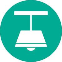 Ceiling Lamp Glyph Circle Icon vector