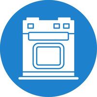 Electric Stove Glyph Circle Icon vector