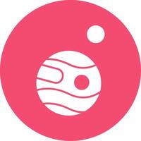 Mars With Satellite Glyph Circle Icon vector