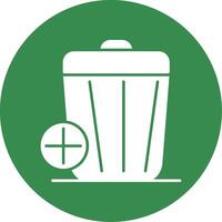 Trash Glyph Circle Icon vector