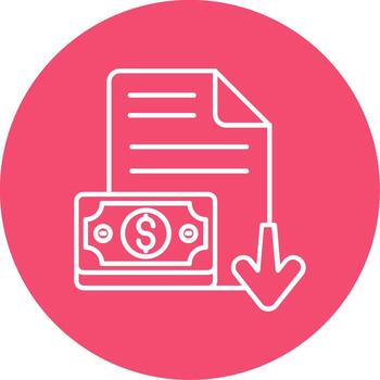 Decrease Linear Circle Multicolor Design Icon vector