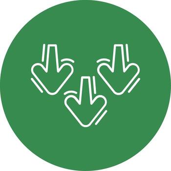 Decrease Linear Circle Multicolor Design Icon vector