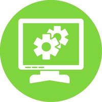 Setting Glyph Circle Icon vector