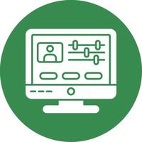 Graphic Editor Glyph Circle Icon vector