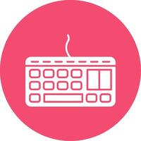 keyboard Glyph Circle Icon vector