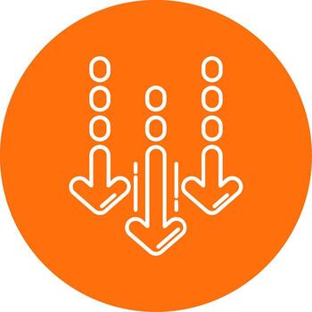 Decrease Linear Circle Multicolor Design Icon vector