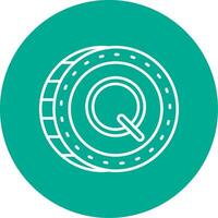 Quetzal Linear Circle Multicolor Design Icon vector