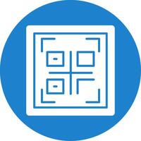Qr Code Glyph Circle Icon vector