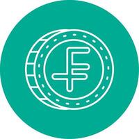 Swiss franc Linear Circle Multicolor Design Icon vector