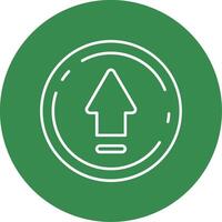 Up Linear Circle Multicolor Design Icon vector
