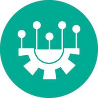 Setting Glyph Circle Icon vector