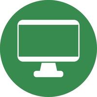 Monitor Glyph Circle Icon vector