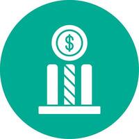 Dollar Glyph Circle Icon vector